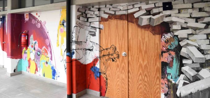 Joane | Na Escola Secundária Padre Benjamim Salgado, Martinho Dias partilha mural com alunos